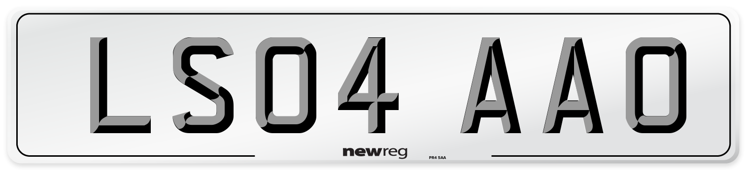 LS04 AAO Number Plate from New Reg